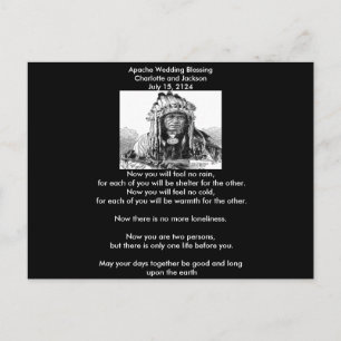 Apache Bröllop Blessing Cheif Vykort