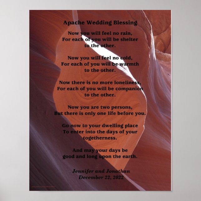 Apache Bröllop Blessing, Namn, Brown Southwest Poster (Framsidan)