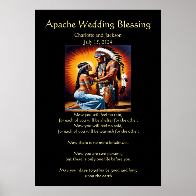 Apache Bröllop Blessing Ojibwa Cheif Poster (Framsidan)
