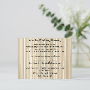 Apache Bröllop Blessing White Wood Grain Vykort