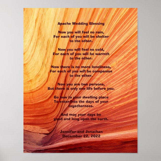 Apache Bröllop Bluting Poster 11 x 14 tum projekti (Framsidan)