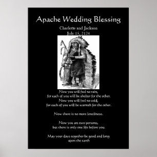Apache bröllop som välsignar denSioux chefen Poster
