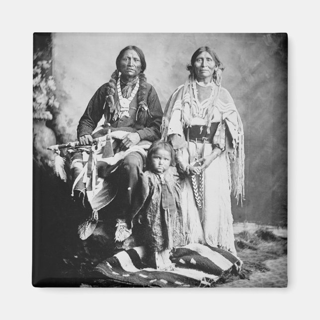 Apache Chief Antonio Maria med sin familj, 1897 ( Magnet (Framsidan)