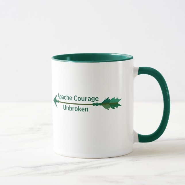 Apache Courage Obruten Grönt Arrow Coffee Mugg (Höger)