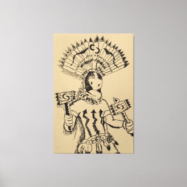 Apache Crown Dancer Sketch Canvastryck (Framsida)