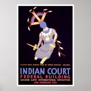 Apache Djävulen Dancer 1939 WPA Poster