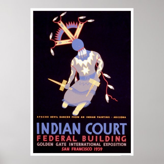 Apache Djävulen Dancer 1939 WPA Poster (Framsidan)