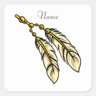 Apache Feathers Thunder_Cove Fyrkantigt Klistermärke