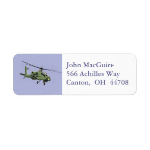 Apache Helicopers adressetikett Returadress Etikett