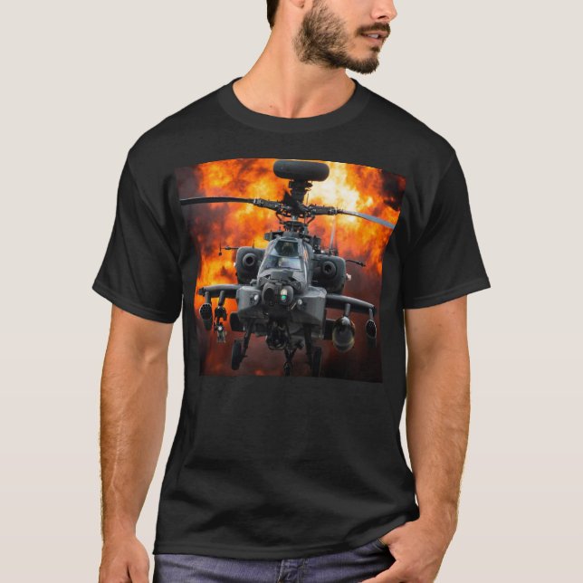Apache Helicopter T Shirt (Framsida)