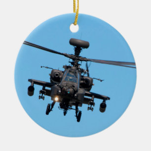 Apache helikopter julgransprydnad keramik