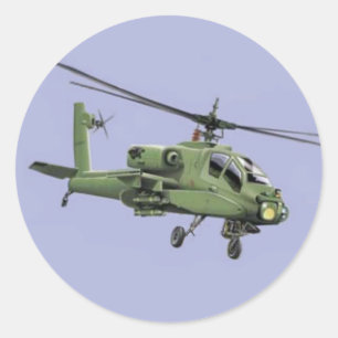 Apache helikopterklistermärke runt klistermärke