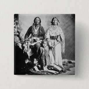 Apache högsta Antonio Maria med hans familj, 1897 Knapp