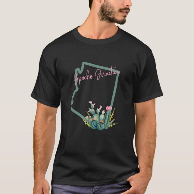 Apache Junction Arizona Cacti State Cactus Souveni T Shirt (Framsida)