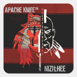 Apache Kinfe ®️ ™️ 🇺 🇸 NIZILHEE Sticker Fyrkantigt Klistermärke
