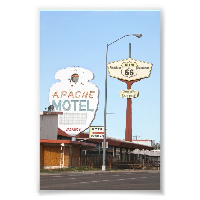 Apache Motel Sign, Tucumcari, New mexico Fototryck (Framsidan)