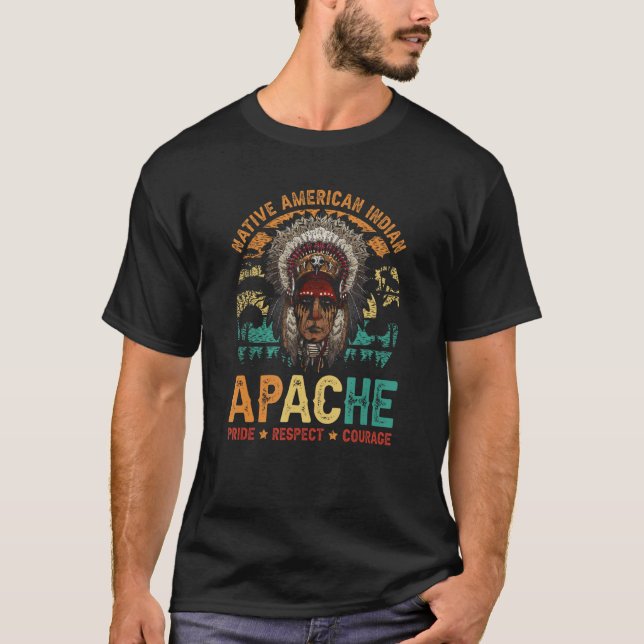 Apache Native Indian Pride Infödd Tri T Shirt (Framsida)