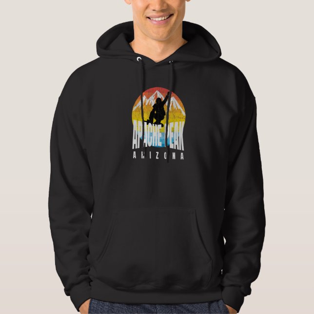 Apache Peak Snowboarder 70s 80s era Apache Peak AZ Hoodie (Framsida)