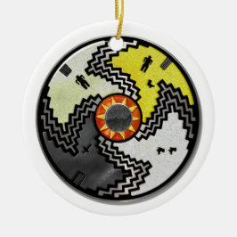 Apache Pride Native American Tribal Julgransprydnad Keramik