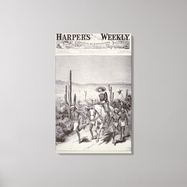 Apache Scouts leder armépatrullen på förföljelse a Canvastryck (Framsida)