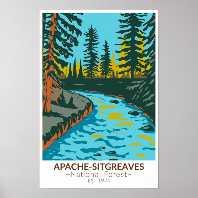Apache Sitgreaves National Forest Vintage Poster (Framsidan)