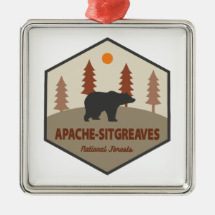 Apache-Sitgreaves nationella skogar Arizona Bear Julgransprydnad Metall