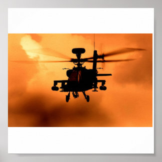 Apache Sunset Silhouette Poster