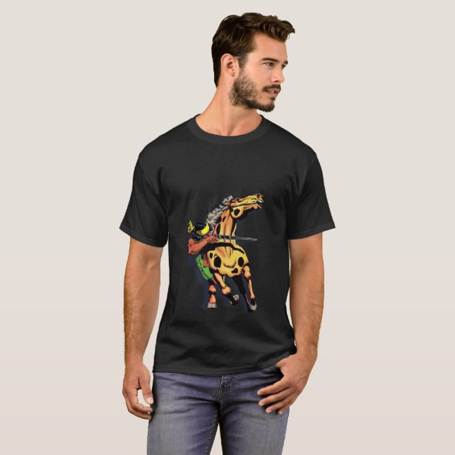 Apache Trail 1, Amerikansk medborgare på Horseback T Shirt (Hel framsida)