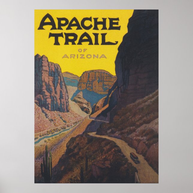 Apache Trail i Arizona Vintage resor Poster (Framsidan)