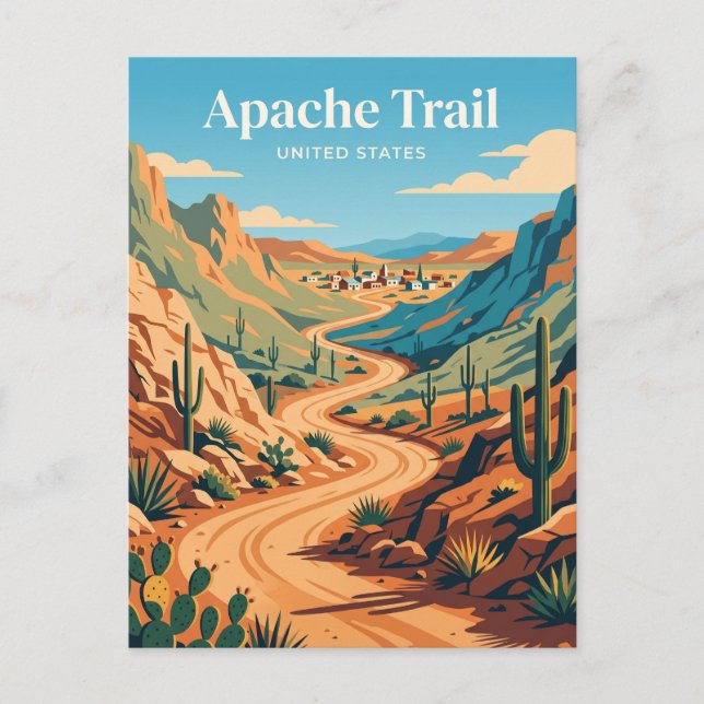 Apache Trail nära Tortilla Flat Arizona Vykort (Framsida)