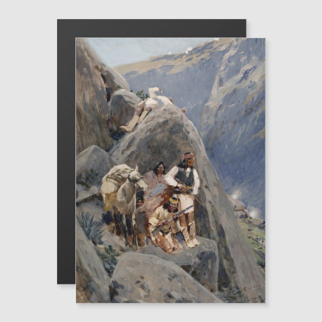 Apache Warriors: Ambush på American Cavalry Magnetisk Inbjudningskort (Fram/baksida)