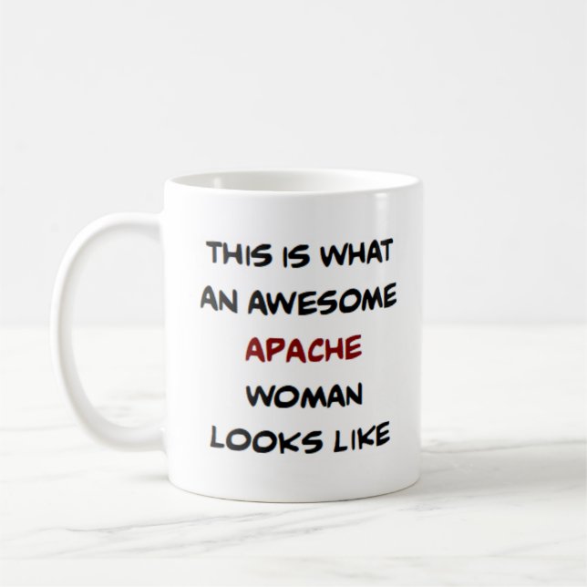 apache woman, awesome coffee mug kaffemugg (Vänster)