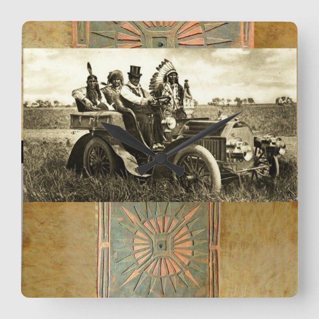 APACHER OCH GERONIMO-DRIVNING AV EN MOTORBIL FYRKANTIG KLOCKA (Framsida)