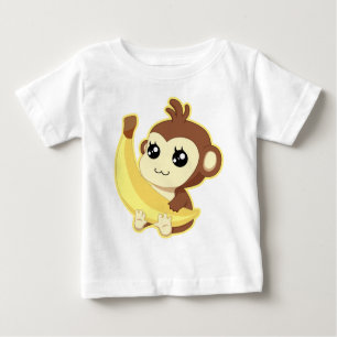 Apainnehav ett mycket gullig och kawaii en banan t-shirt