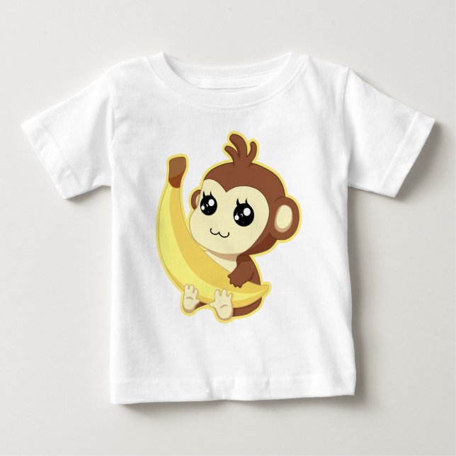 Apainnehav ett mycket gullig och kawaii en banan t-shirt (Framsida)