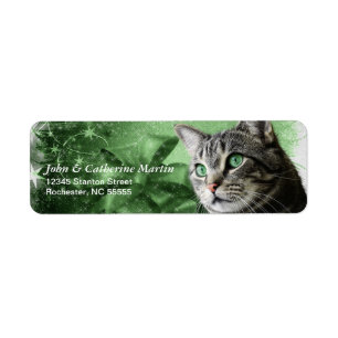 APAL - jul Silver Tabby katt Returadress Etikett