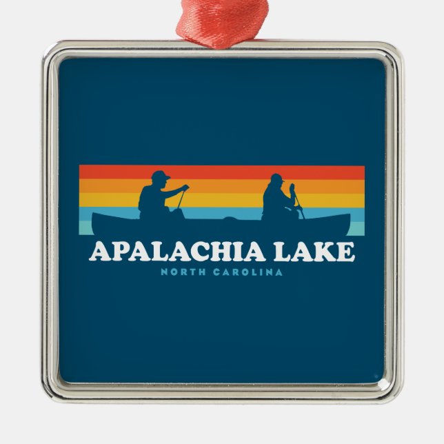 Apalachia Sjö North Carolina Canoe Julgransprydnad Metall (Framsidan)
