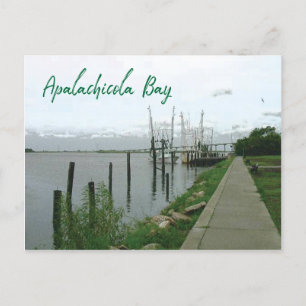 Apalachicola Bay Florida med ostronbåtar Vykort