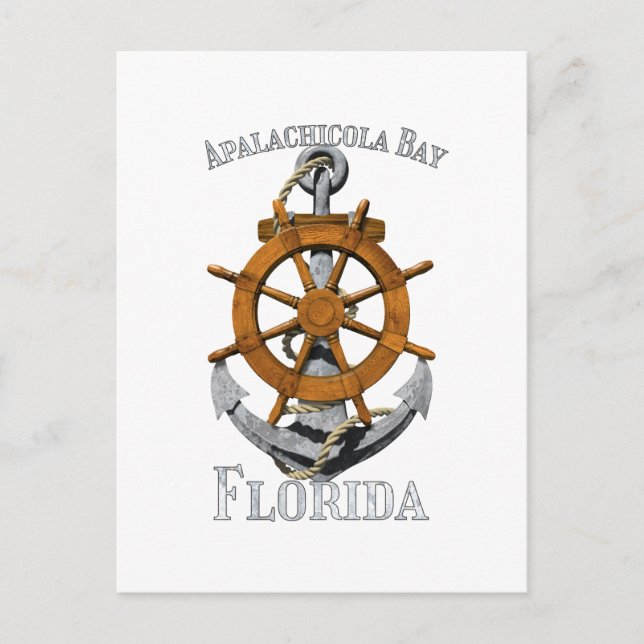 Apalachicola Bay Florida Vacation Nautical Anchor Vykort (Framsida)
