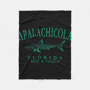 Apalachicola florida haj vintage teal konst fleecefilt