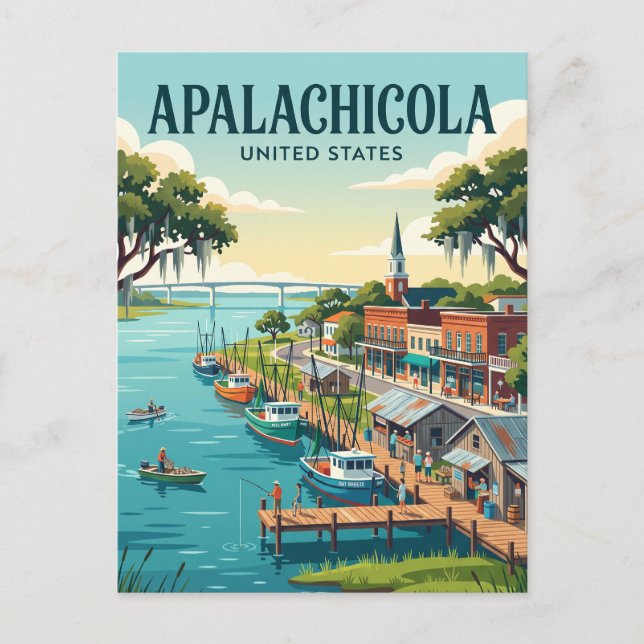 Apalachicola Florida Vykort (Framsida)