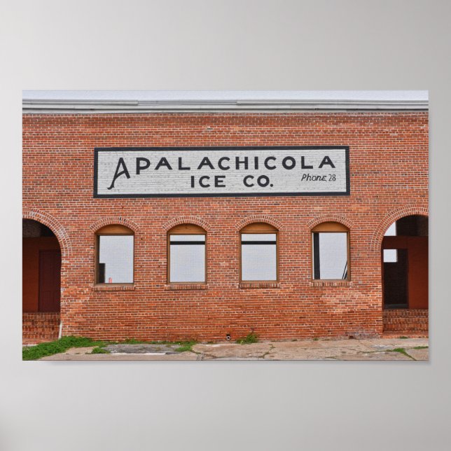 Apalachicola Ice Company Sign, Florida Poster (Framsidan)