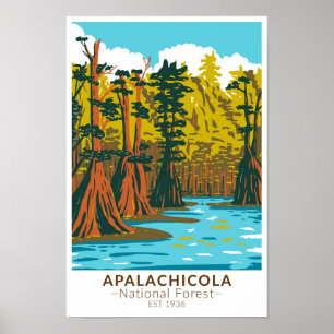 Apalachicola National Forest Baldcypress Träd Poster