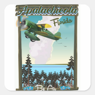 Apalachicola National Forest Florida flygplansaffi Fyrkantigt Klistermärke