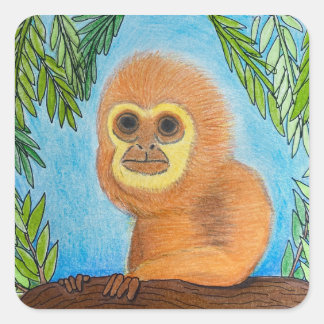 "Apan"-dekal Fyrkantigt Klistermärke