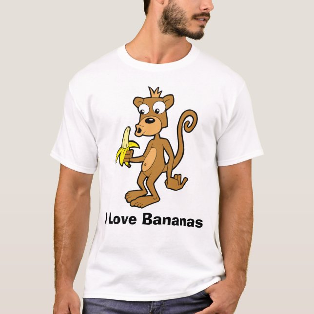 Apan och bananen, älskar jag bananer tee (Framsida)