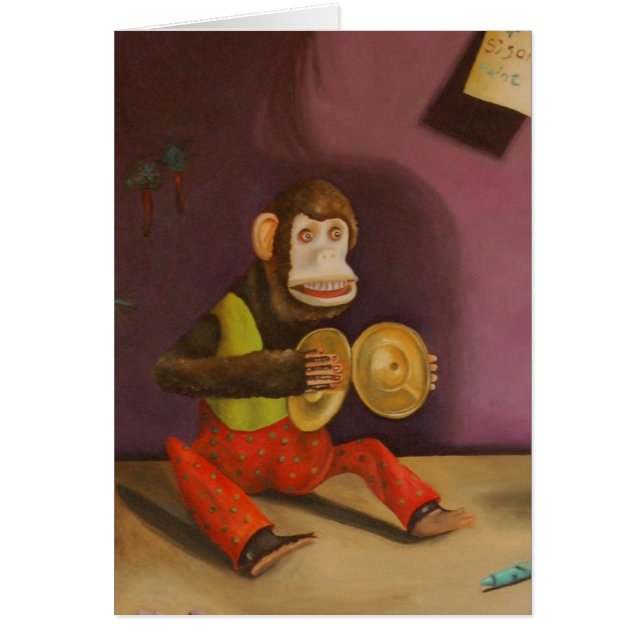 Apan ser apan göra hälsningskort (Framsidan)