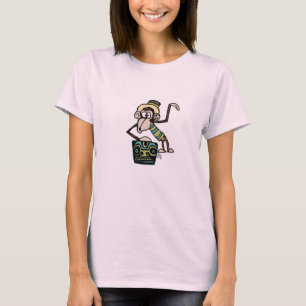 Apan som leker Tiki, trummar T-skjortan vid tOny T-shirt