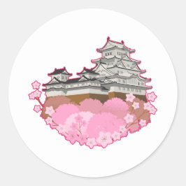 apanese Castle Sakura Spring Sticker Pack Runt Klistermärke