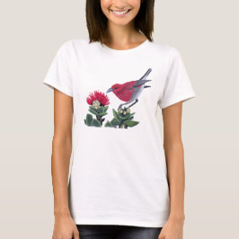 Apapane & Lehua Blossom Hawaii Nature illustration T Shirt